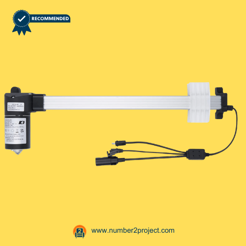 Kaidi KDPT007-50 N Linear Actuator Motor for ReclinerLift Chair – Full View Kaidi KDPT007-50 N linear actuator motor for power recliner lift chair with wiring harness and 2 pin connectors motion furniture actuator close up Number2project