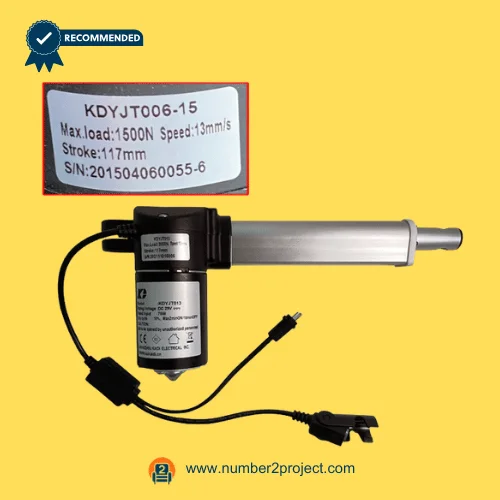 Kaidi KDYJT006-15 linear actuator motor for power recliner lift chair with extension tube and connector cable close up motion furniture actuator replacement Number2project