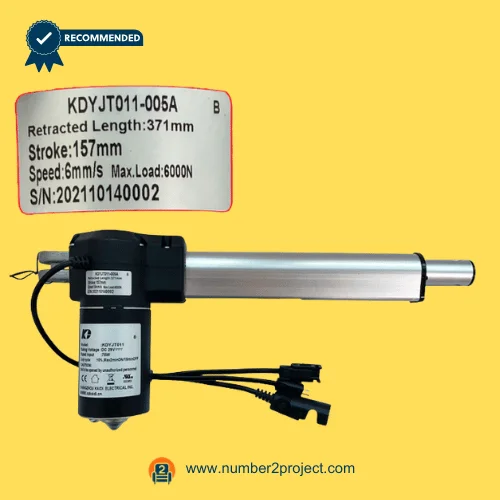Kaidi KDYJT011-005A B linear actuator motor for power recliner lift chair with extension tube and connector wiring close up motion furniture actuator replacement Number2project