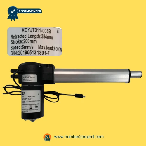 Kaidi KDYJT011-005B B linear actuator motor for power recliner lift chair with extension tube and connector cable close up motion furniture actuator replacement Number2project