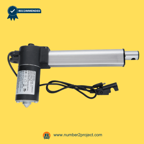 Kaidi KDYJT014-024 ELM0241C1 Linear Actuator Motor for Adjustable Bed Base – Full View Kaidi KDYJT014-024 ELM0241C1 linear actuator motor for adjustable bed base with extension tube and connector cable bed lift actuator close up Number2project