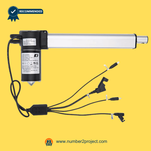 Kaidi KDYJT014-287 Linear Actuator Motor for Adjustable Bed Base – Full View Kaidi KDYJT014-287 linear actuator motor for adjustable bed base with multi connector wiring harness bed lift actuator close up Number2project