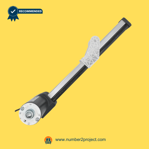 lead screw linear actuator motor with sliding carriage block and guide rail for power recliner lift chair motion furniture actuator close up Number2project