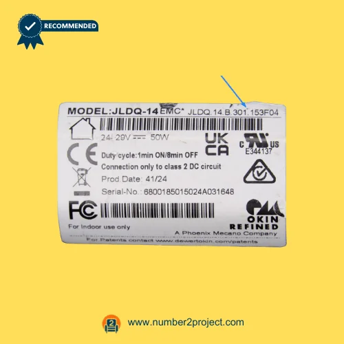 OKIN JLDQ.14.B.301.153F04 adjustable bed actuator label showing 24-29V DC 50W linear actuator replacement motor Number2project