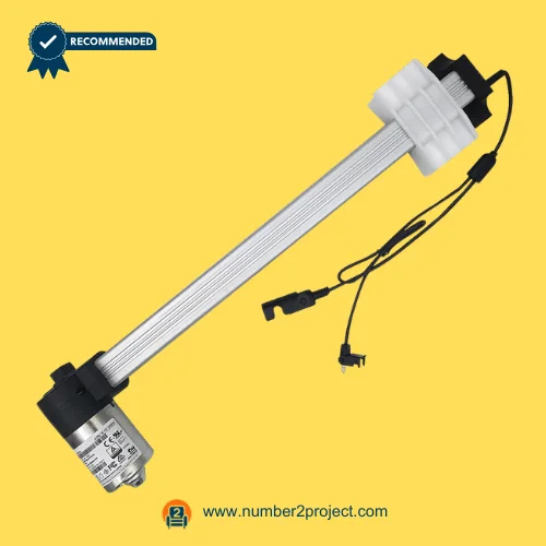 OKIN JLDQ.18.137.333D01 Linear Actuator Motor Assembly for Power ReclinerLift Chair – Full View OKIN JLDQ.18.137.333D01 linear actuator motor assembly for power recliner and lift chair motion furniture drive unit with cable connectors close up Number2project