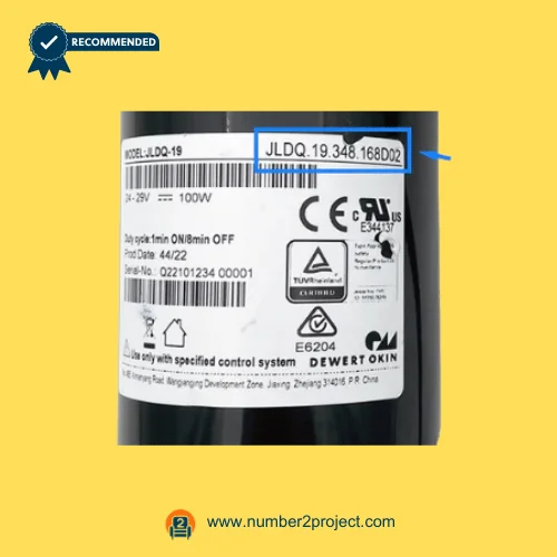OKIN JLDQ.19.348.168D02 recliner lift chair actuator label showing 24-29V DC 100W linear actuator replacement motor Number2project