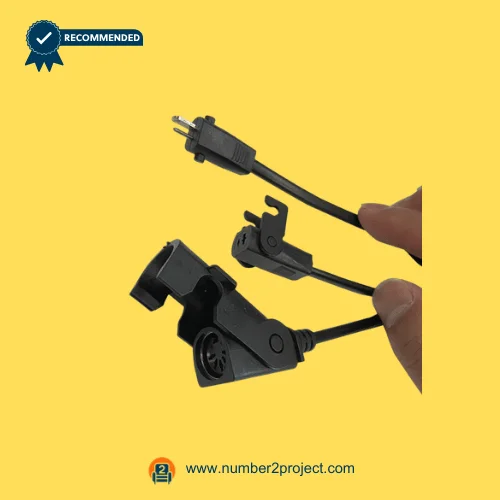 OKIN recliner lift chair actuator wiring harness showing 2-pin power plug and control connector close up Number2project