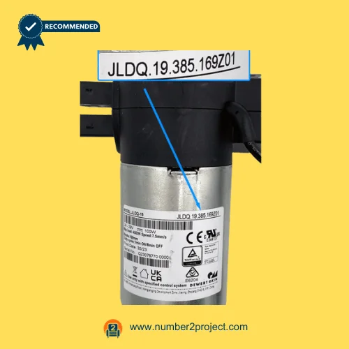 OKIN JLDQ.19.385.169Z01 recliner lift chair linear actuator motor identification label and model marking close up Number2project