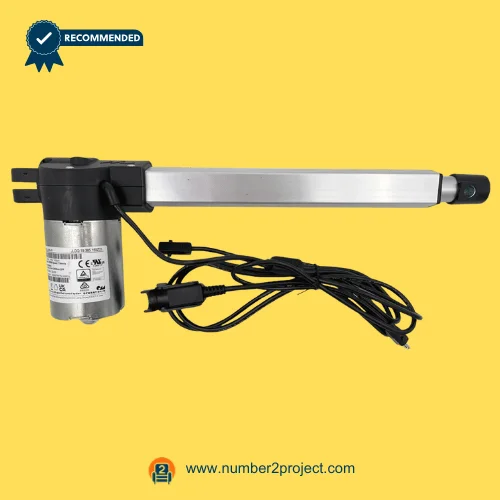 OKIN JLDQ.19.385.169Z01 Linear Actuator for Power ReclinerLift Chair – Full View OKIN JLDQ.19.385.169Z01 linear actuator motor for power recliner and lift chair motion furniture drive unit with wiring connectors close up Number2project