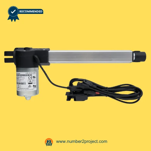 OKIN JLDQ.19B.334.153S01 Linear Actuator for Power ReclinerLift Chair – Full View OKIN JLDQ.19B.334.153S01 linear actuator motor for power recliner and lift chair motion furniture drive unit with wiring connectors close up Number2project