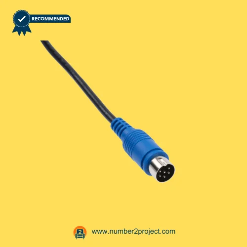 blue 5 pin round connector cable for OKIN recliner linear actuator lift chair motion furniture wiring close up Number2project