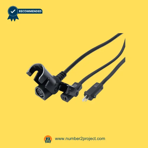 power recliner lift chair actuator connector harness with 5 pin DIN plug and 2 prong AC power cord close up motion furniture wiring replacement Number2project