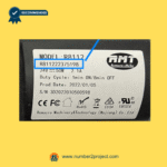 Close-up of RMT R811222375198 linear actuator motor label showing model number, voltage, and specifications for power recliner and lift chair identification. Sold by Number2project – Sofa & Recliner Repair Experts.