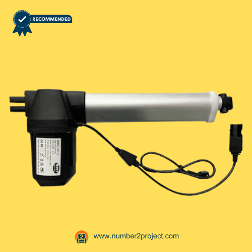 RMT R811222375198 linear actuator motor for power recliners and lift chairs, heavy-duty replacement actuator with integrated motor housing and cable connection, ideal for restoring smooth reclining and lifting motion. Sold by Number2project – Sofa & Recliner Repair Experts.