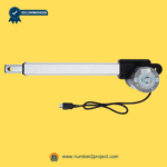 round gearbox linear actuator motor with extension tube and power cable for adjustable bed base or power recliner actuator close up Number2project