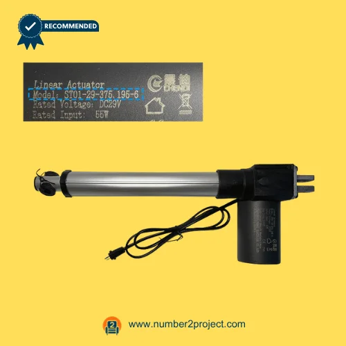 CHENDI ST01-29-375.195-6 linear actuator motor recliner lift chair replacement electric actuator with cable and label close up Number2project