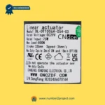 cn doer dl-dt1006a-054-03 linear actuator label close up showing voltage load stroke speed recliner lift chair actuator specs number2project