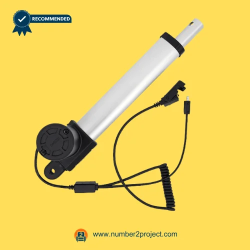 cn doer linear actuator motor angled view with coiled cable multi pin connector recliner lift chair actuator replacement number2project