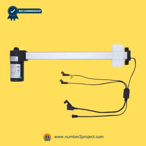 CNDOER DL-DT1005-085-08 linear actuator motor for power recliner lift chair with aluminum extension tube and multi cable connectors close up motion furniture actuator Number2project