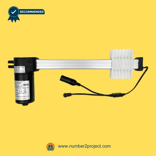 CNDOER DL-DT1005-122 linear actuator motor for power recliner lift chair with dual cable connectors and gearbox housing close up motion furniture actuator Number2project
