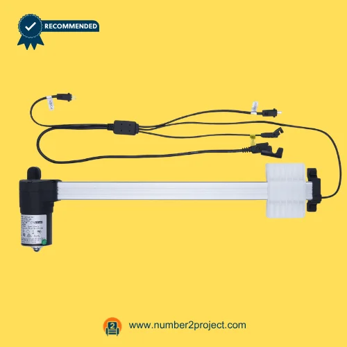 CNDOER DL-DT1006-086 linear actuator motor for power recliner lift chair with aluminum extension tube and multi cable connectors close up motion furniture actuator Number2project