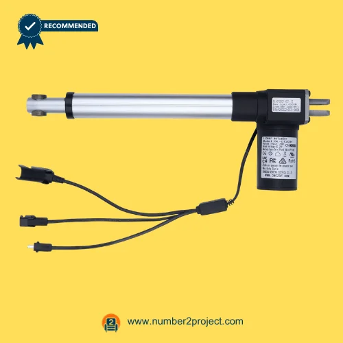 CNDOER DL-DT2001-021-12 linear actuator motor for power recliner lift chair with aluminum extension tube and dual cable connectors close up motion furniture actuator Number2project