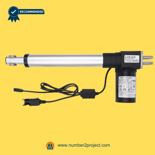 CNDOER DL-DT2001-028-08 linear actuator motor replacement for DL-DT2001-028-05 power recliner lift chair with aluminum extension tube and dual cable connectors close up motion furniture actuator Number2project