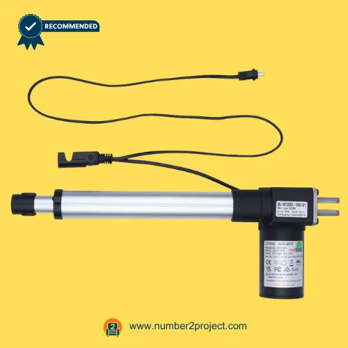 CNDOER DL-DT2001-190-01 linear actuator motor for power recliner lift chair with aluminum extension tube and dual cable connectors close up motion furniture actuator Number2project
