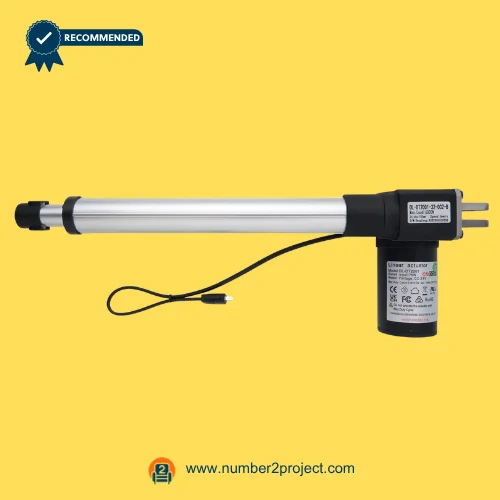 CNDOER DL-DT2001-32-002-B linear actuator motor for power recliner lift chair with aluminum extension tube and single cable connector close up motion furniture actuator Number2project