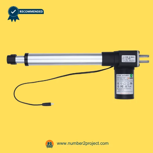 CNDOER DL-DT2001-32-004-B linear actuator motor for power recliner lift chair with aluminum extension tube and single cable connector close up motion furniture actuator Number2project