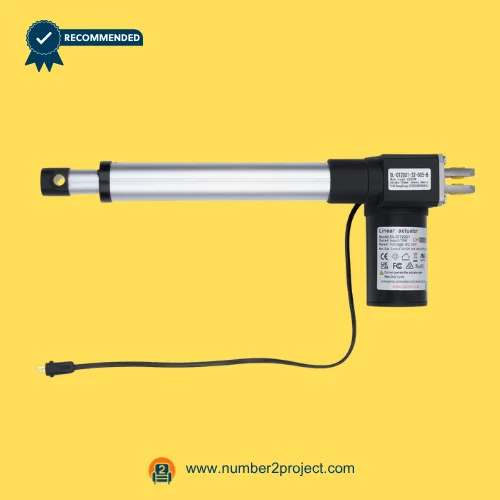 CNDOER DL-DT2001-32-005-B linear actuator motor for power recliner lift chair with aluminum extension tube and cable connector close up motion furniture actuator Number2project