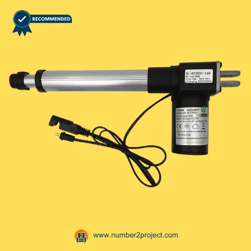 CNDOER DL-DT2001 linear actuator motor for power recliner lift chair with extended shaft and cable connector assembly close up motion furniture actuator Number2project