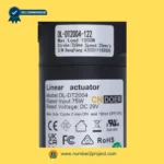 CNDOER DL-DT2004-122 linear actuator motor label showing specifications 1000N load 250mm stroke 25mm per second speed DC 29V close up recliner actuator details Number2project