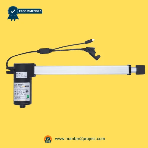 CNDOER DL-DT2004-122 linear actuator motor for power recliner lift chair with aluminum extension tube and dual cable connectors close up motion furniture actuator Number2project