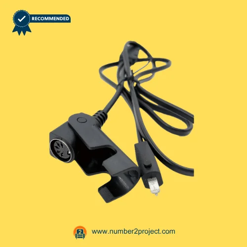 CNDOER DL-DT2008-016-02 actuator motor cable with round multi pin connector and inline power plug close up recliner lift chair wiring component Number2project