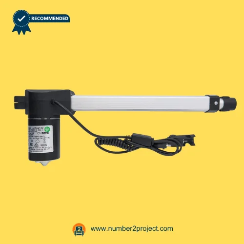 CNDOER DL-DT2020-32-006-A linear actuator motor for power recliner lift chair with aluminum extension tube and coiled cable connector close up motion furniture actuator Number2project