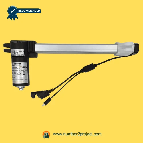 CNDOER DL-DT3001PT-085-01 linear actuator motor for power recliner lift chair with aluminum extension tube and dual cable connectors close up motion furniture actuator Number2project