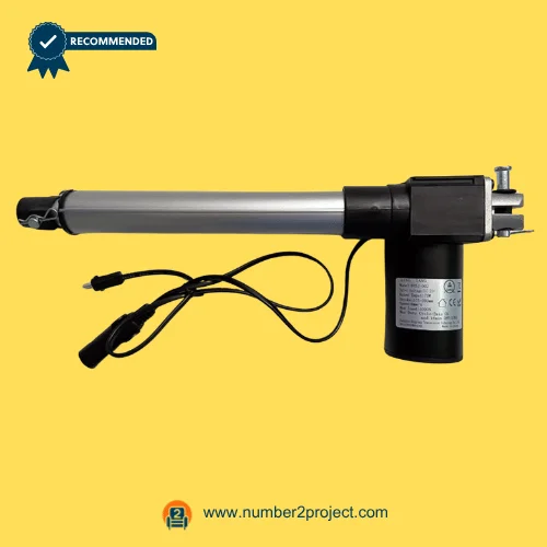 Ding Tang DTSJ-002 Linear Actuator – Recliner Lift Chair Motor Side View with Cable Ding Tang DTSJ-002 linear actuator recliner lift chair motor with cable connectors power recliner actuator replacement motion furniture Number2project