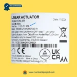 HDM-M3 linear actuator label showing 24V 50W specifications part number 1103.01.359 duty cycle recliner motor sticker close up Number2project
