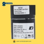 KDPT007 linear actuator motor label close up showing 311mm stroke 1000N load 29V DC specifications recliner actuator sticker Number2project