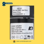 KDPT007 linear actuator label close up showing 1000N load 311mm stroke DC 29V recliner lift chair motor specifications Number2project