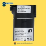 KDYJT014 linear actuator label showing 29V DC input 75W rating 3000N load capacity 130mm stroke recliner lift chair motor close up Number2project