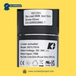 KDYJT014 linear actuator specification label close up showing 3000N load 130mm stroke DC 29V recliner lift chair motor replacement Number2project