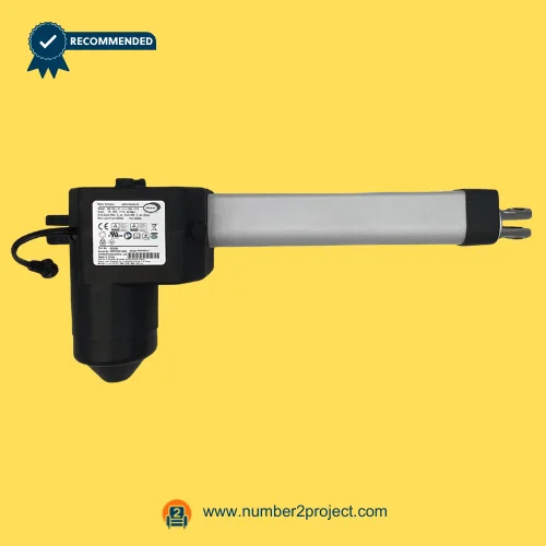 Limoss 450284 Linear Actuator MD120-01-L1-395-219 for Power Recliner Lift Chair – Front View Limoss 450284 MD120-01-L1-395-219 linear actuator motor with aluminum drive tube and connector cable for electric recliner and lift chair motion furniture replacement actuator Number2project