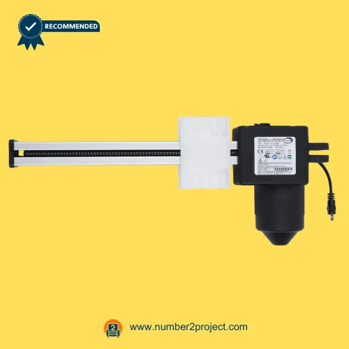 Limoss 451031 Linear Actuator MD140-01-L1-157-204 for ReclinerLift Chair – Front View Limoss 451031 MD140-01-L1-157-204 linear actuator for power recliner lift chair with metal drive rail and motor housing Number2project