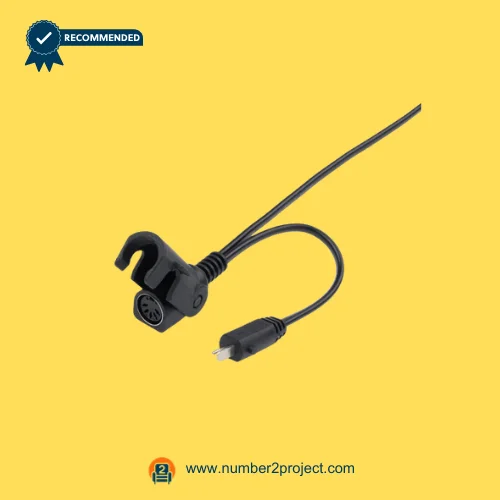 Limoss 452601 MD140-02-L1-157-204 actuator connector cable with round multi-pin plug and two-prong power connector for recliner lift chair motor connection Number2project