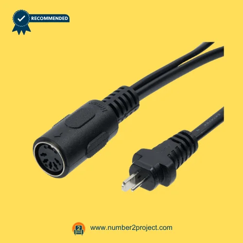 Limoss 453355 MD142-31-L1-154-206 LZB actuator cable with round multi-pin connector and two-prong power plug for recliner lift chair motor connection Number2project