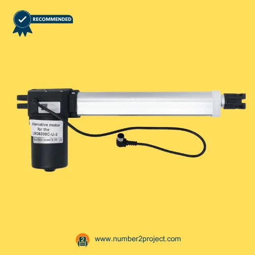linear actuator replacement for LMD6208C-U-3 recliner lift chair motor with attached cable and connector motion furniture actuator close up Number2project
