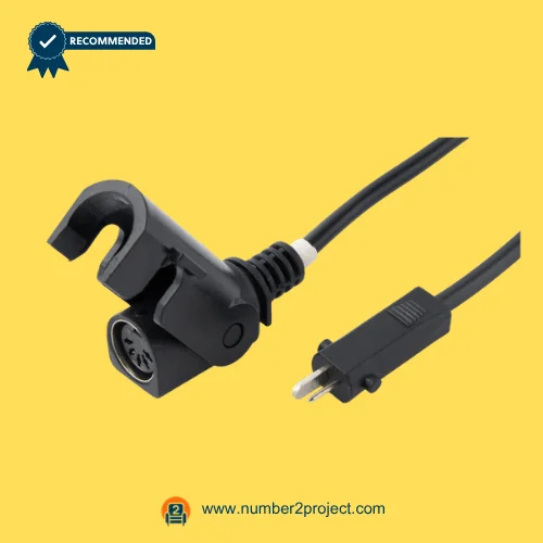 MOMENTUM linear actuator power connector cable with 2 pin plug and round motor connection for recliner lift chair actuator wiring close up Number2project