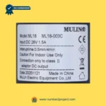 MULIN ML18-003C linear actuator label close up showing DC28V 1.5A input recliner lift chair motor specifications Number2project